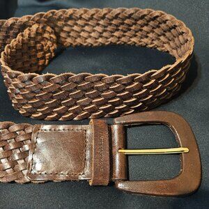 MICHAEL KORS Brown Braided Leather Belt – Women’s Size Small – Leather Buckle